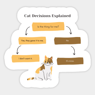 Cat Decisions Explained Sticker